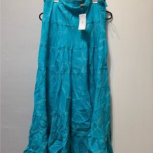 Raj Vibrant Blue Horse Shoe print Maxi Skirt